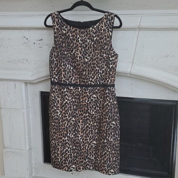 ANN TAYLOR LOFT Leopard Dress - Size 10 - Picture 1 of 5
